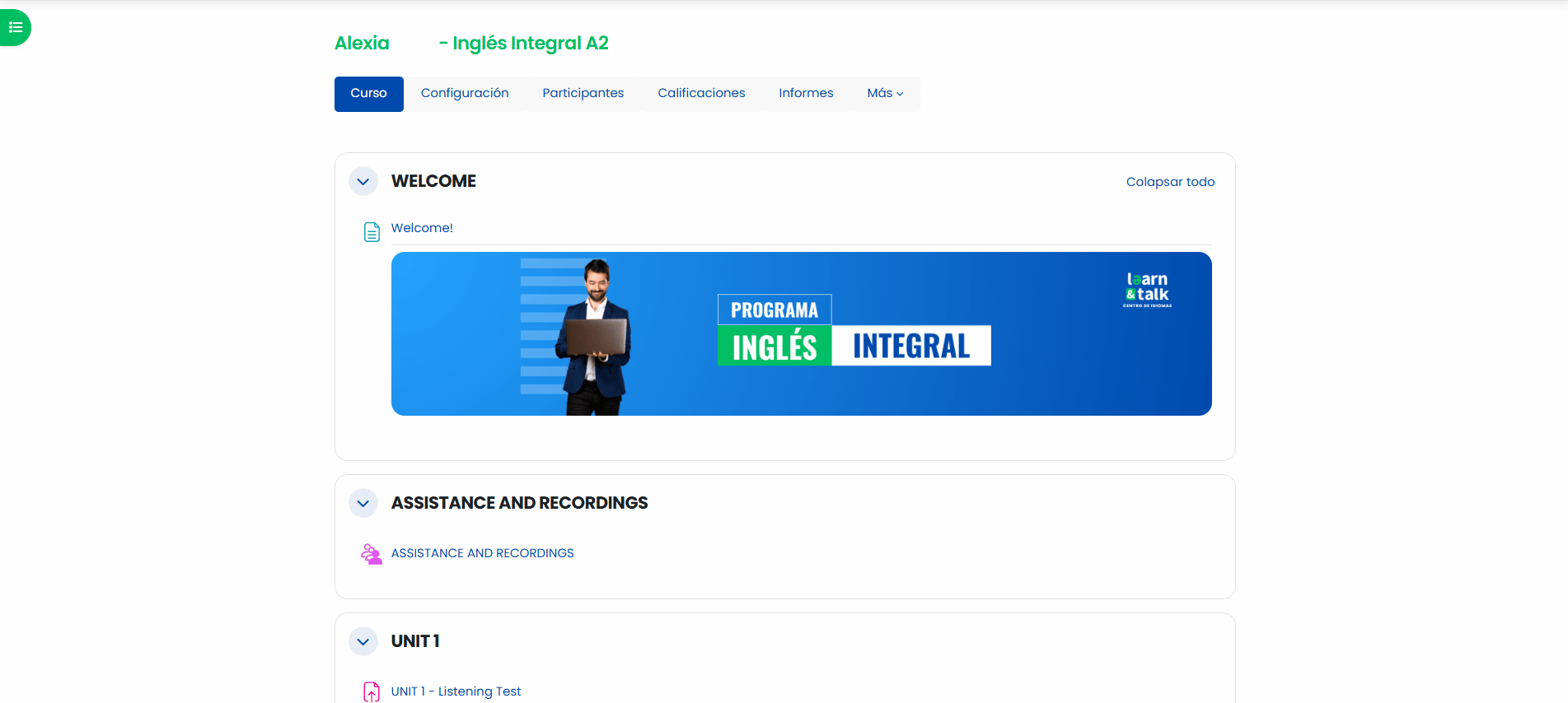 Aula virtual Learn & Talk